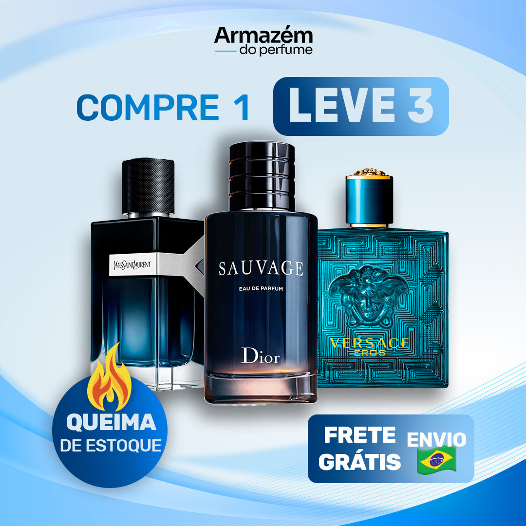 3 Perfumes Masculinos TESTER (100ml) -  Y Yves Saint Laurent | Sauvage Dior | Versace Eros Versace