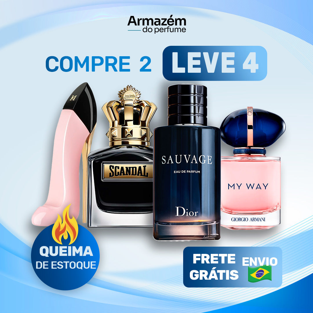 4 Perfumes Importados (100ml) -  Good Girl Blush | Scandal | Sauvage | My Away