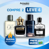 4 Perfumes Masculinos (100ml) - Scandal | Sauvage | Giorgi Armani | Creed