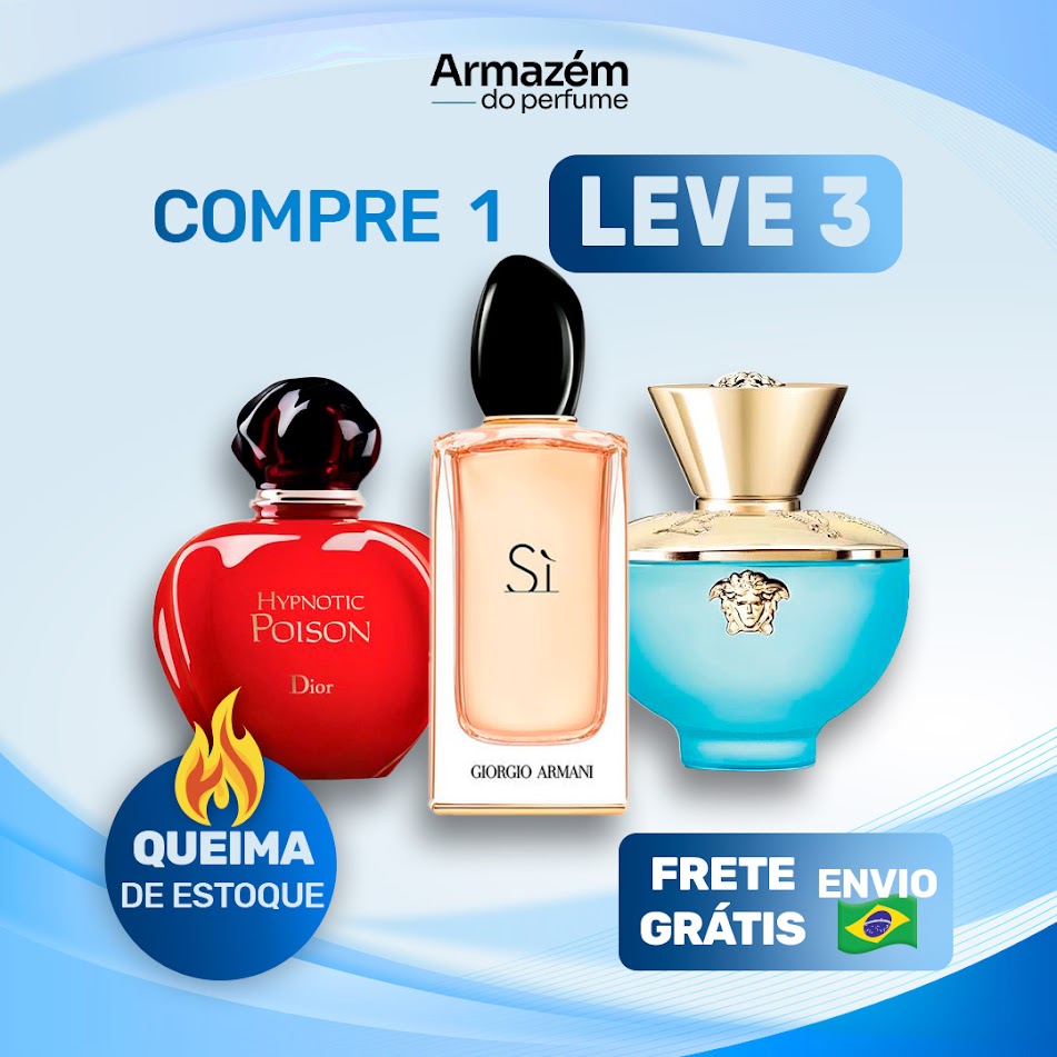 3 Perfumes Femininos TESTER (100ml) - Hypnotic Poison Dior | Si Giorgio Armani | Dylan Turquoise Versace