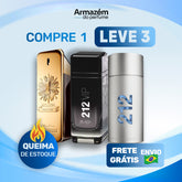 3 Perfumes Masculinos TESTER (100ml) - 1 Million | 212 MEN | 212 Black