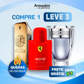 3 Perfumes Masculinos TESTER (100ml) - 1 Million | Invictus | Ferrari Red |