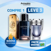 3 Perfumes Masculinos (100ml) - Sauvage | Invictus | 1 Million In Black
