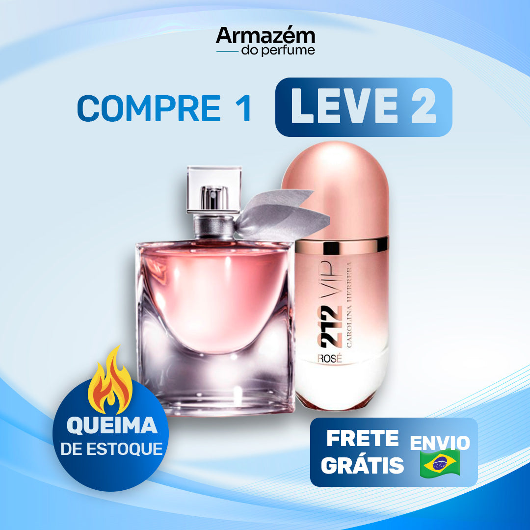 2 Perfumes Femininos (100ml) -  212 VIP Rosé | La Vie est Belle