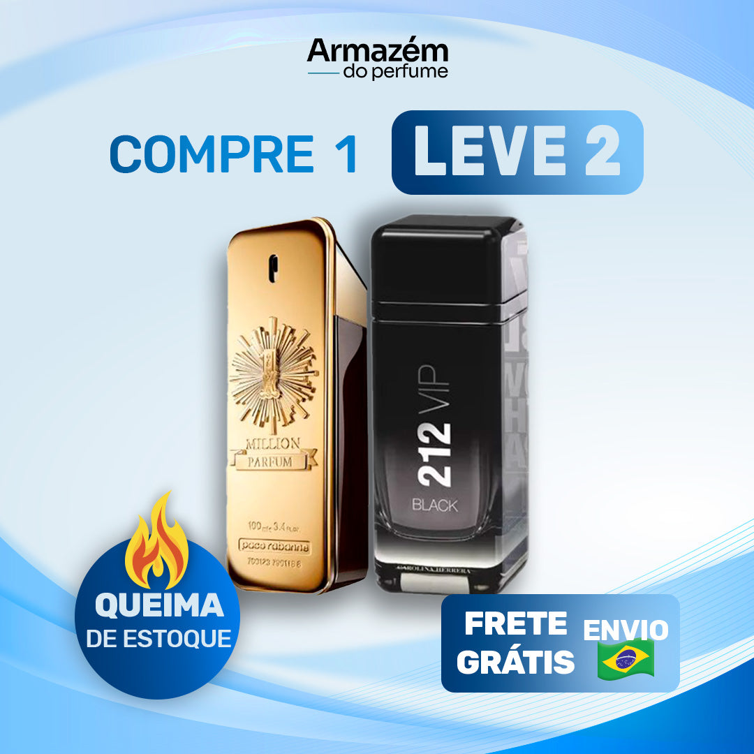2 Perfumes Masculinos (100ml) - 1 Million | 212 VIP Black |