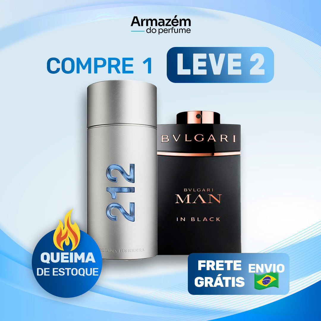 2 Perfumes Masculinos (100ml) - 212 MEN | Bvlgari MAN in Black |