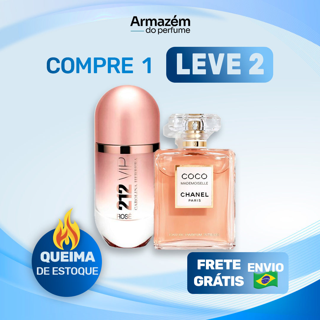 2 Perfumes Femininos TESTER (100ml) - 212 VIP Rosé | Mademoiselle |