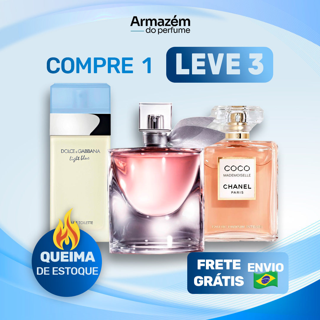 3 Perfumes Femininos TESTER (100ml) - Light Blue | La Vie est Belle | Mademoiselle
