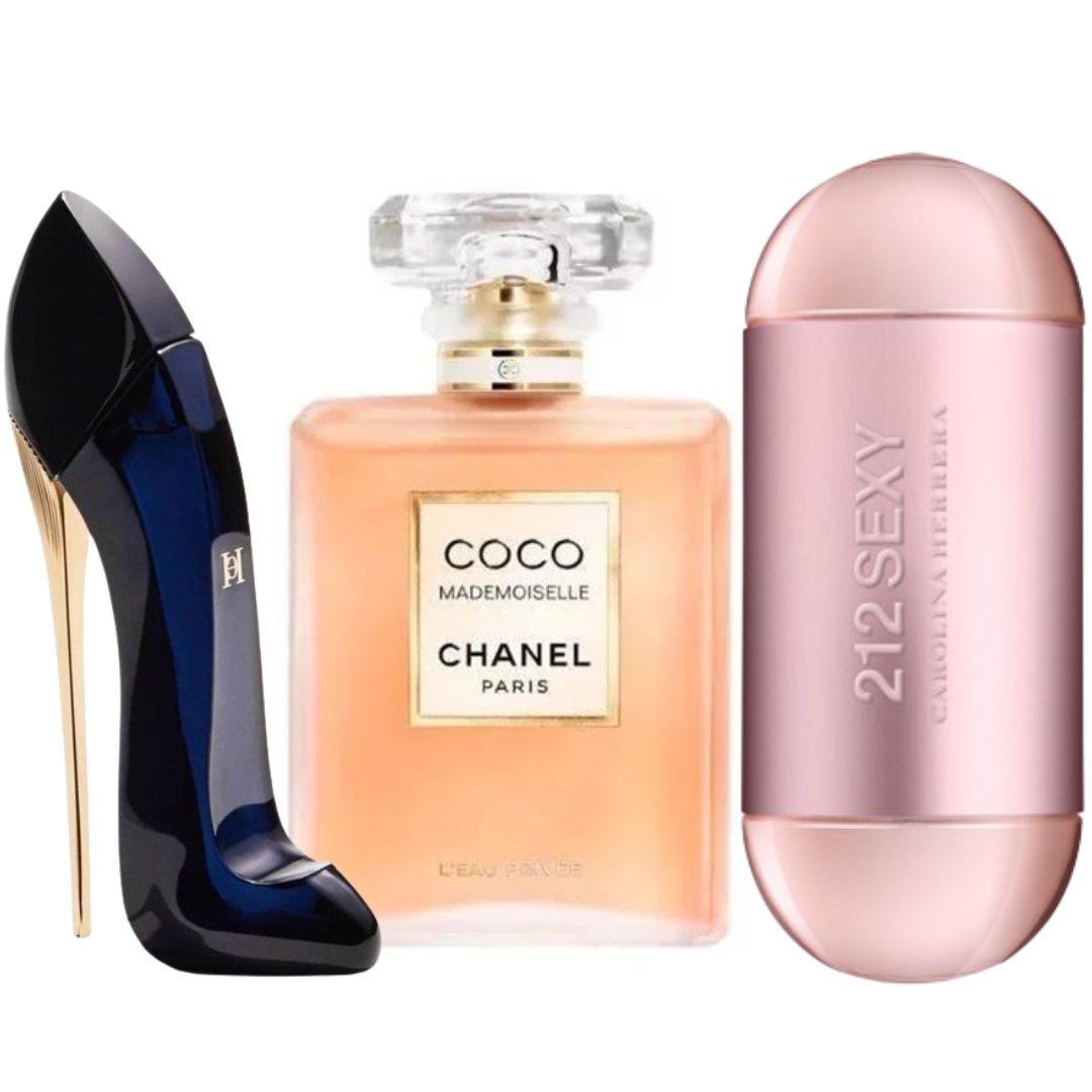 Combo de 3 Perfumes -  212 VIP SEXY, Good Girl e COCO MADEMOISELLE [100ml]