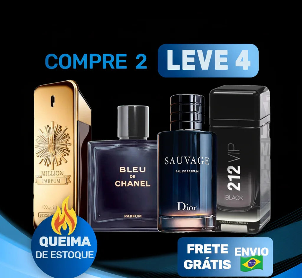 Essência Inesquecível (100ml) - 1 Million | Bleu de Chanel | Sauvage | 212 VIP Black
